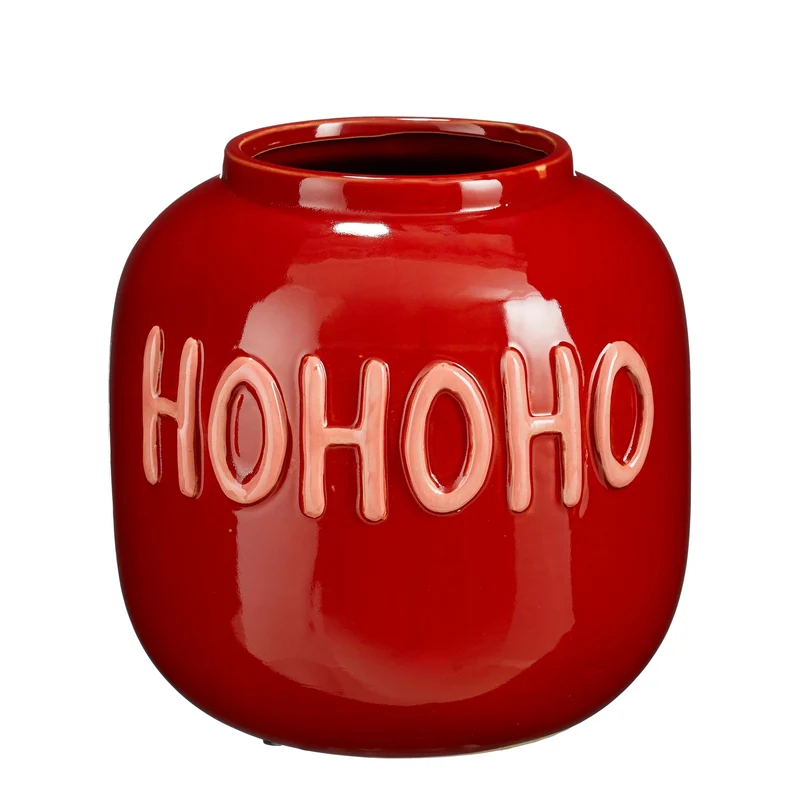 Vaas hohoho rood - h22xd23cm