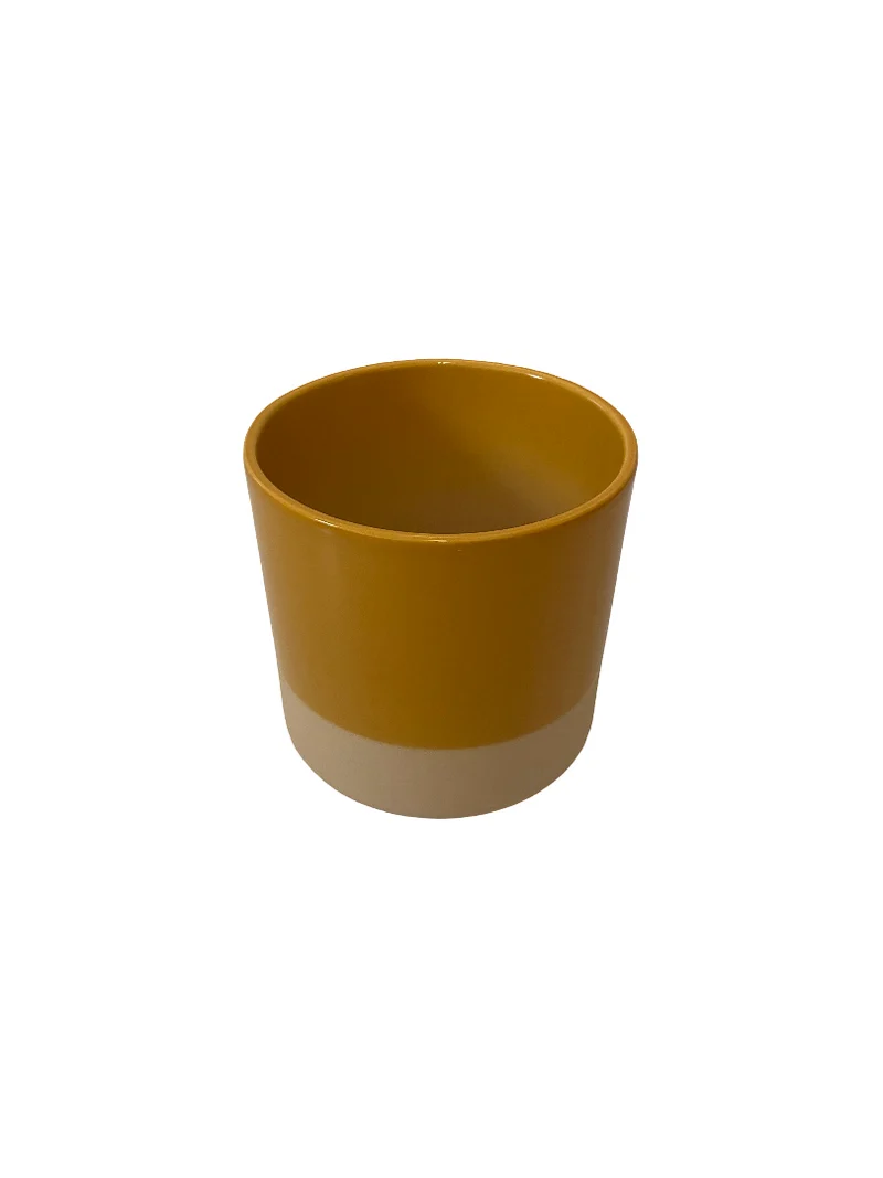 Cilinder Smooth Flowerpot Oker 15cm