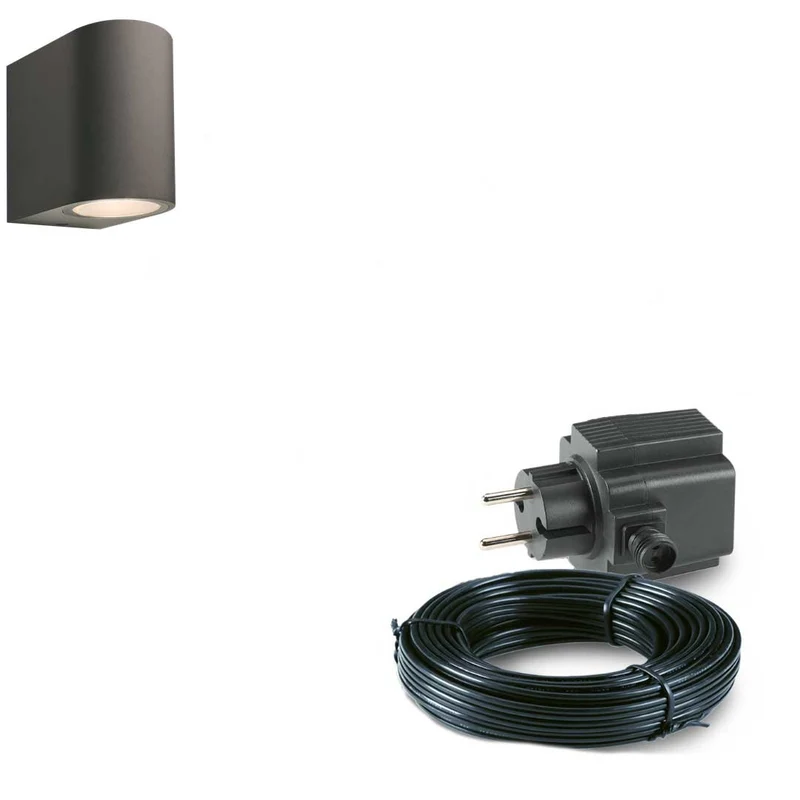 1x LED wand spot - 78mm - 4 Watt - Zwart - complete set