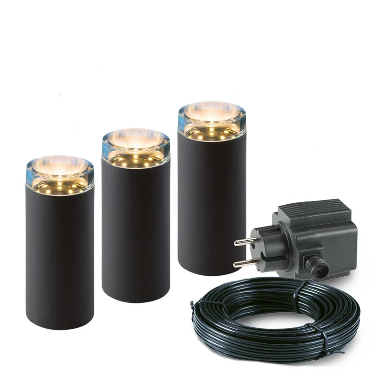 3x LED Pilaren - 2 Watt - 12V - 16cm - complete set