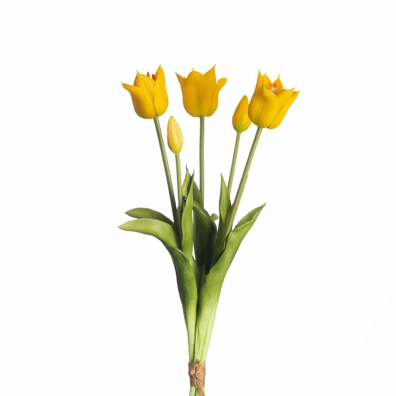 Real Touch Tulip Bundle x5 L45cm Yellow