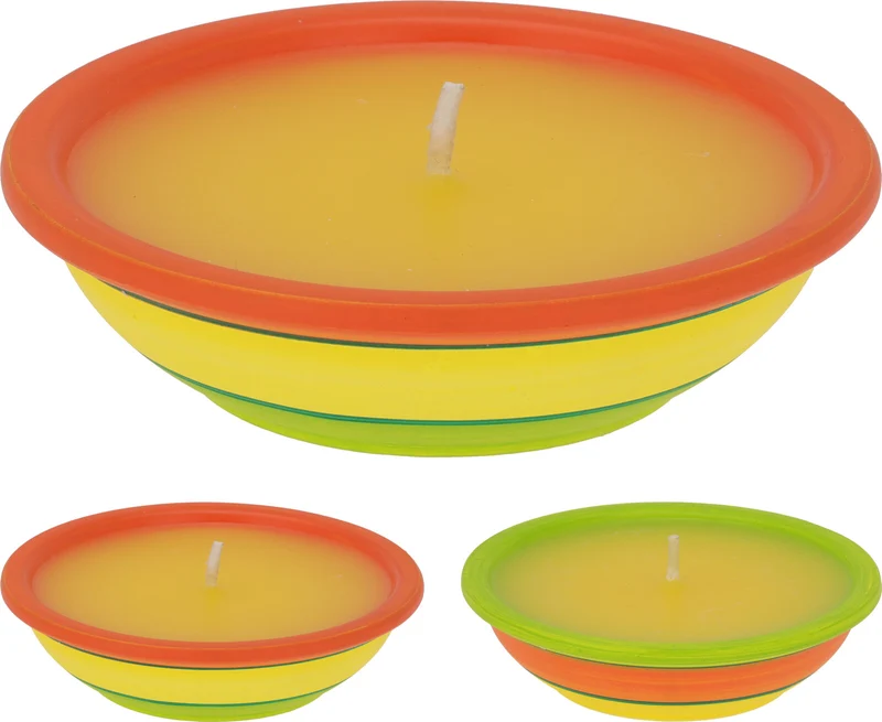 KAARS CITRONELLA IN SCHAAL 2 ASSORTIE D11,5 H3,2CM
