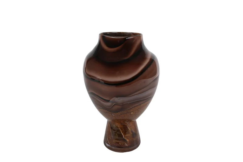 Vaas "Dycke" S amber/brown glas 17x17x26,5cm