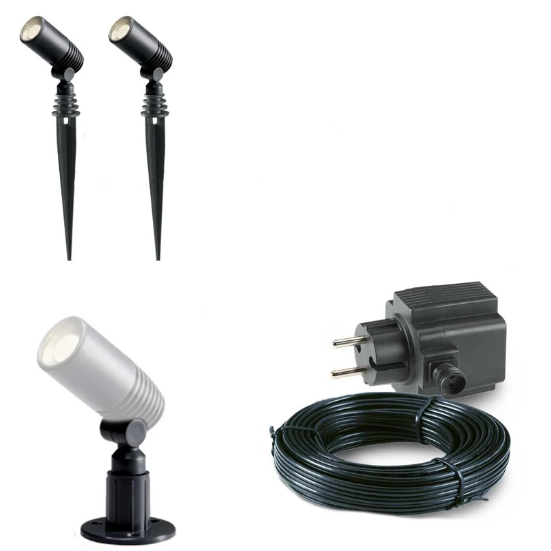 2x LED grond spot - 12V - 2 watt - complete set
