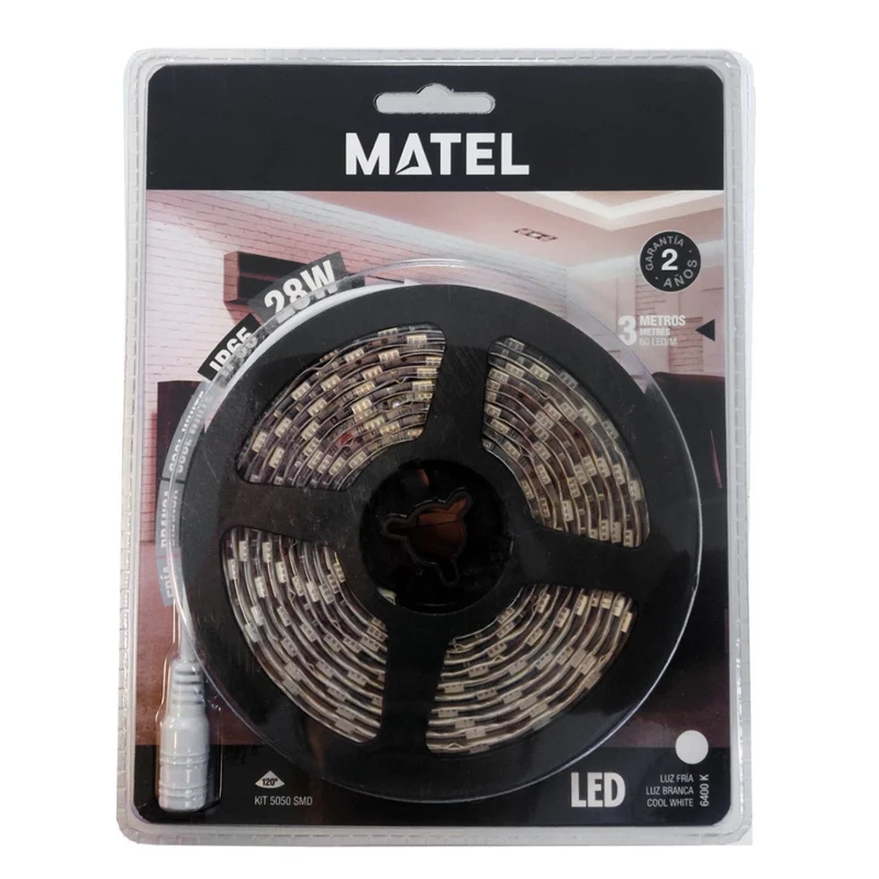 Complete set - 3 meter led strip - Koud wit - Waterproof