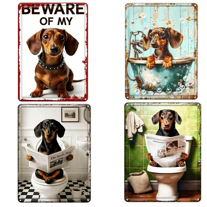 Wall hanger tin 20x30cm dog toilet mix/4
