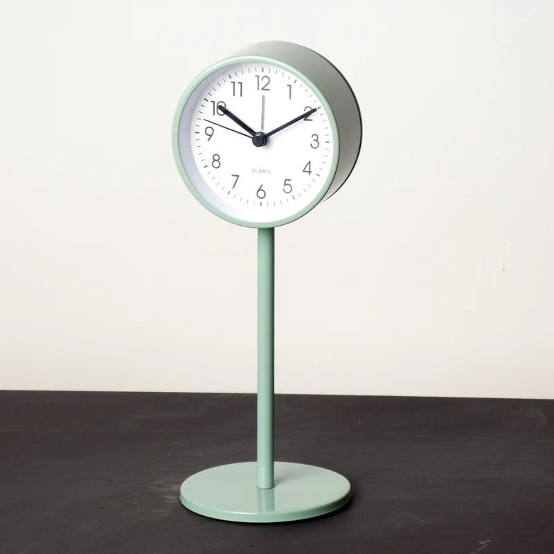 Clock Table 8x4x21cm Green/Grey