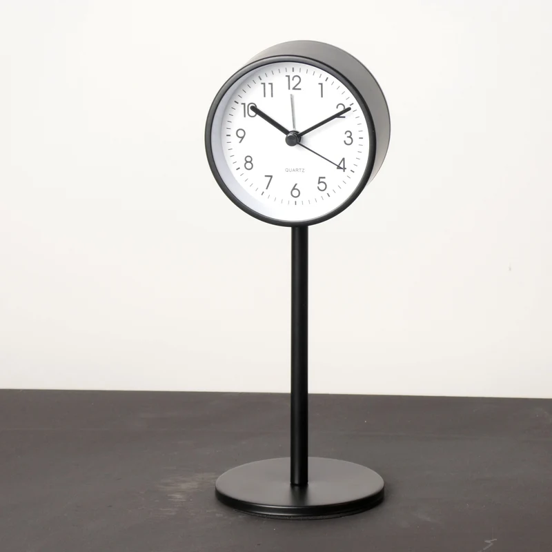 Clock Table 8x4x21cm Black
