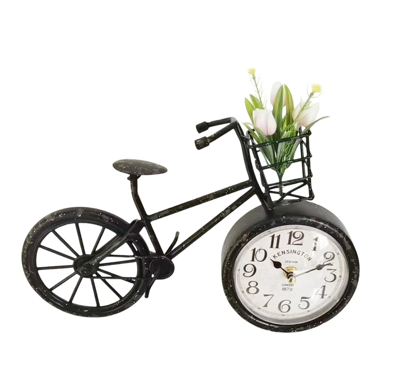 Clock Bicycle 30x20cm Black
