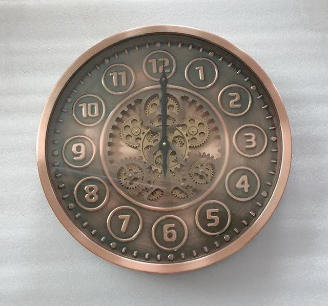 Clock Gear Ø46cm Red-Copper