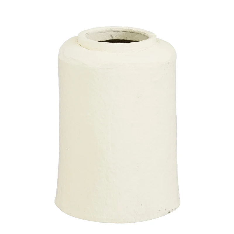 Decoratie vaas recycled paper beige - h21xd15,5cm