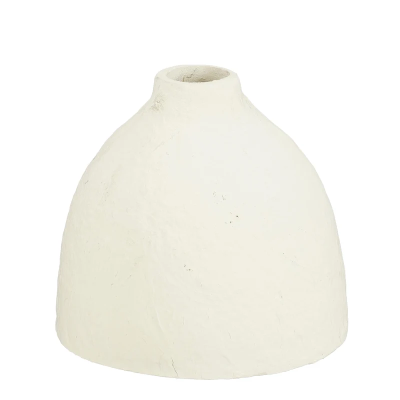 Decoratie vaas recycled paper beige - h18xd19cm