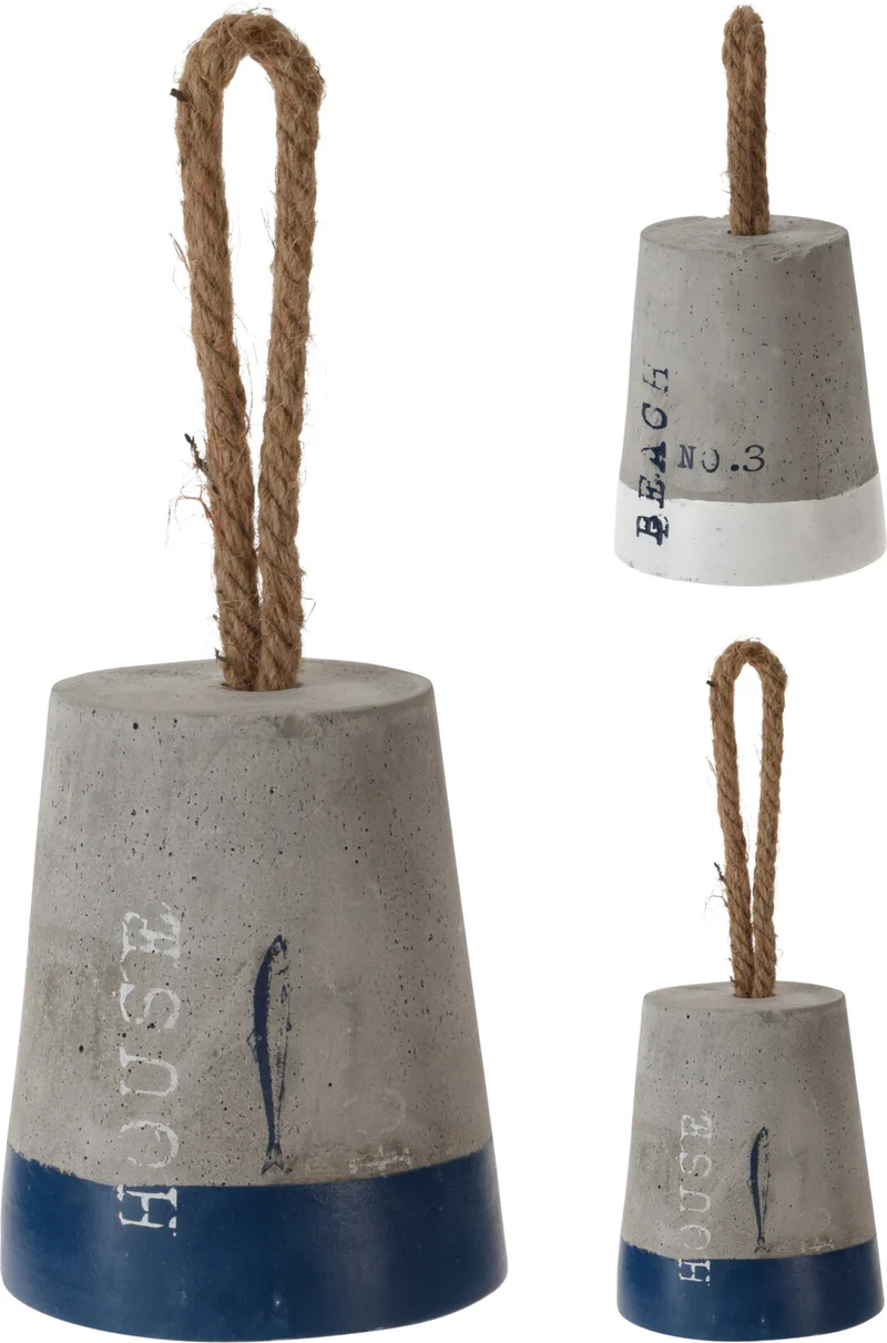DEURSTOPPER CEMENT MET TOUW 9,8x9,8x13cm 2 ASSORTIE