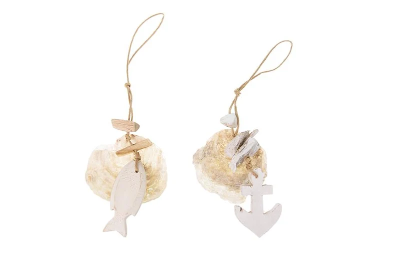 Placuna shell hanger 14x28cm 1pc Natural mixed
