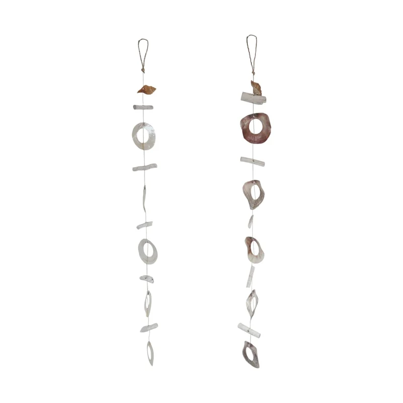 Garland nature with shells 10x2x100cm 2 assorti Natural