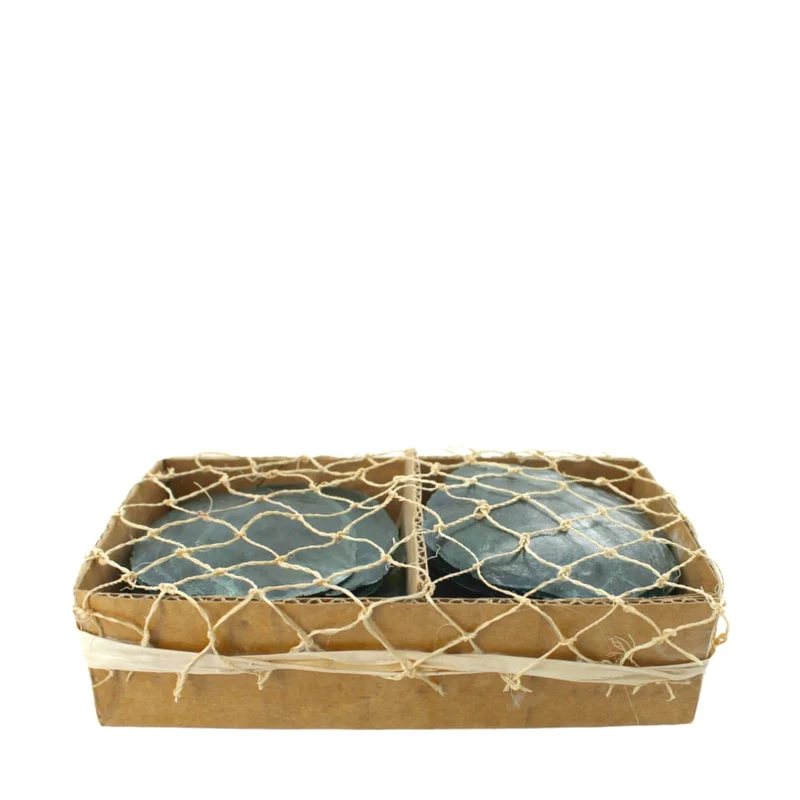 Shell capiz in box nature 8x18x4.5cm 300gr Green