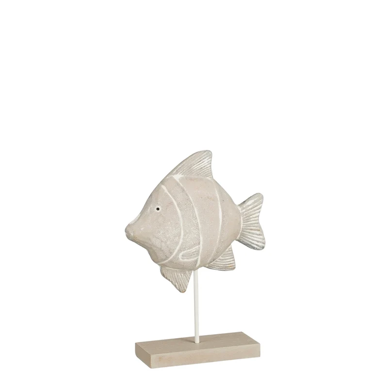 Decoratie vis grijs FSC 100% - l10xb4,5xh18cm