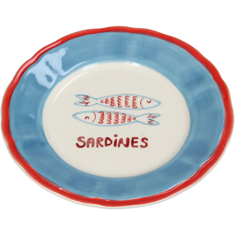 Plate Sardines Stoneware Multi 21x21x2.8cm