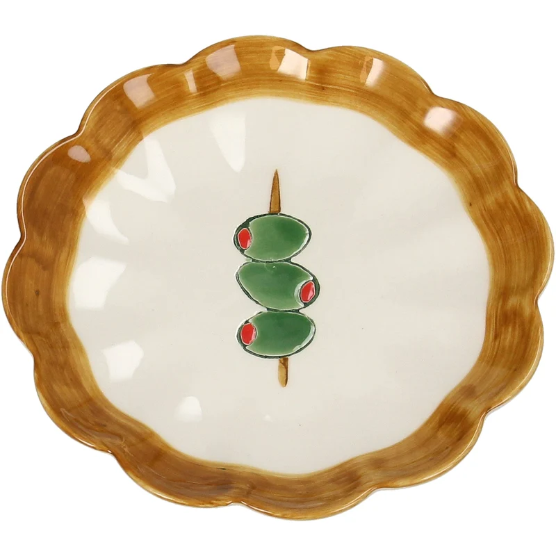 Plate Olive Stoneware Multi 12.4x12.4x2cm