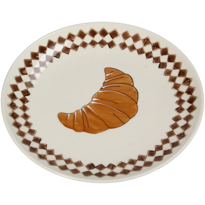 Plate Croissant Stoneware Brown 20.5x20.5x2.8cm