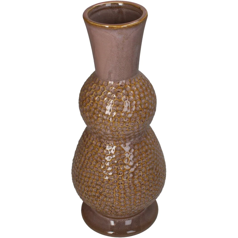 Stoneware vase pink 13x13x31.5cm