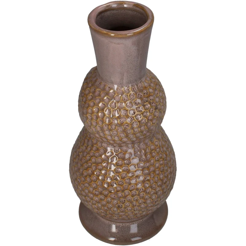 Stoneware vase pink 11.5x11.5x25.5cm