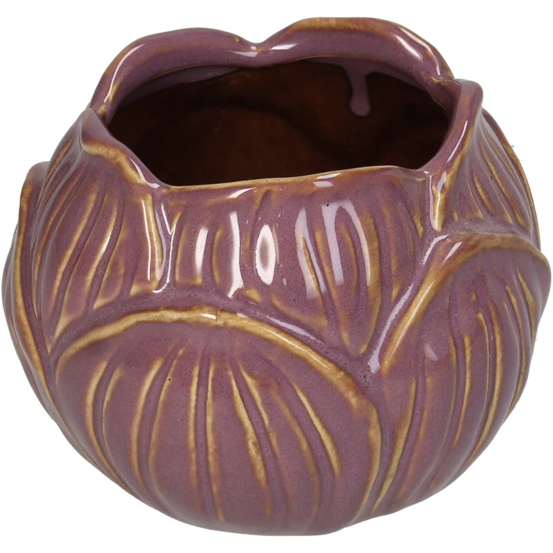 Vase Stoneware Lilac 11x11x8.5cm