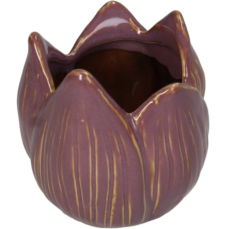 Vase Stoneware Lilac 9x8.5x9cm