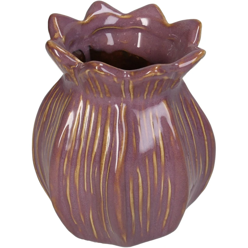 Vase Stoneware Lilac 8.5x8.5x10.5cm