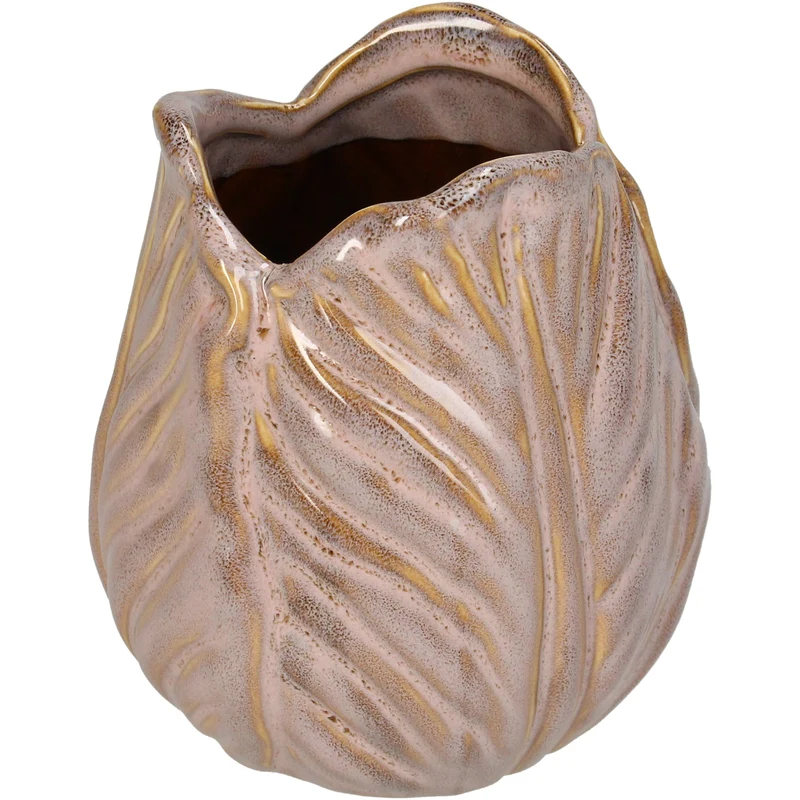 Vase Stoneware Pink 10x10x11cm