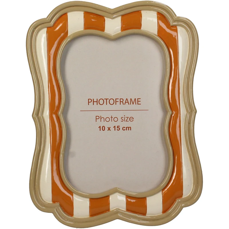 Photo Frame Polyresin Multi 10x15cm orange/beige