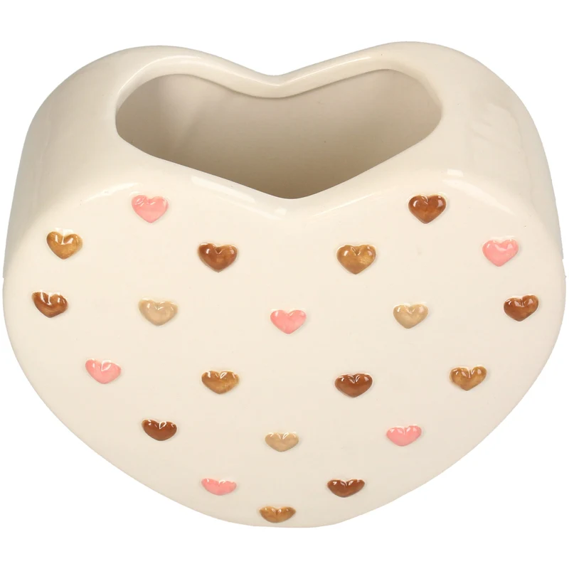 Planter Little Hearts Dolomite Multi 16.3x9x14cm