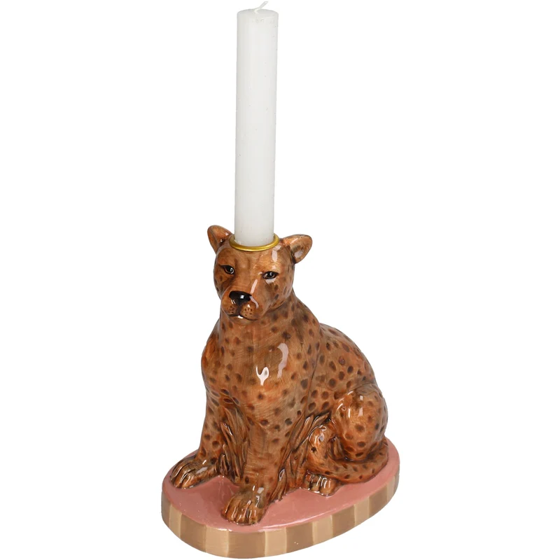 Candle Stick Leopard Dolomite Multi 17.7x12.2x20.8cm