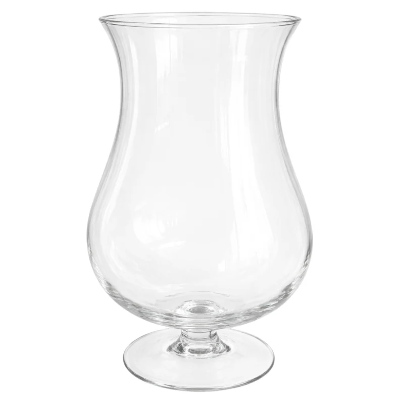 Vaas op voet glas transparant D20 H32 cm