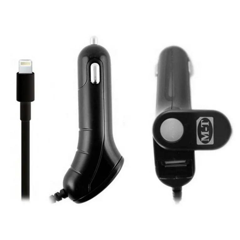 Lightning - autolader voor Apple - 1A + extra USB poort