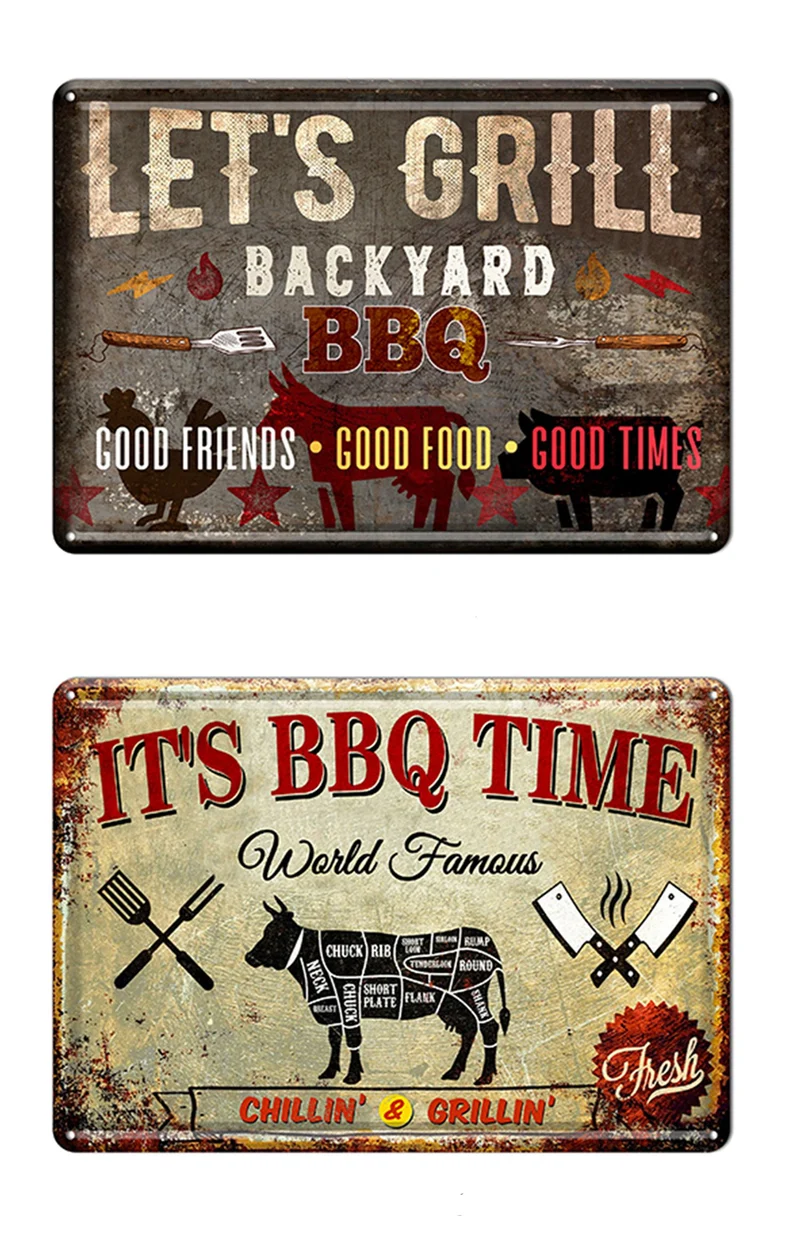 Wall Hanger Tin 30x40cm BBQ Mix/2 55841