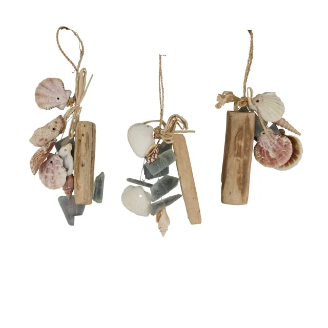 Hanger shells nature 6x3x25cm Natural mix