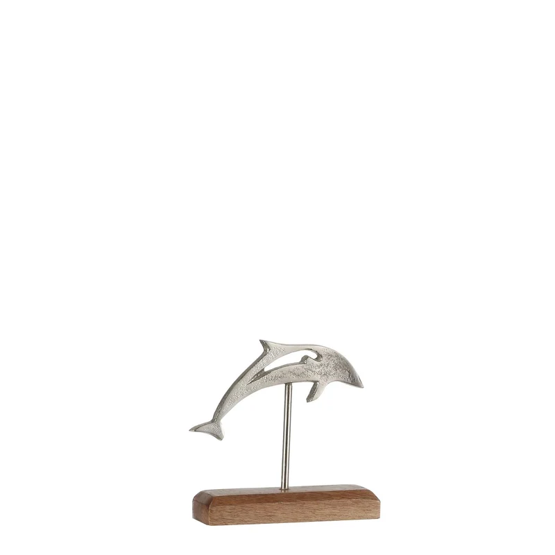 Beeld dolfijn zilver - l15xb5xh15cm