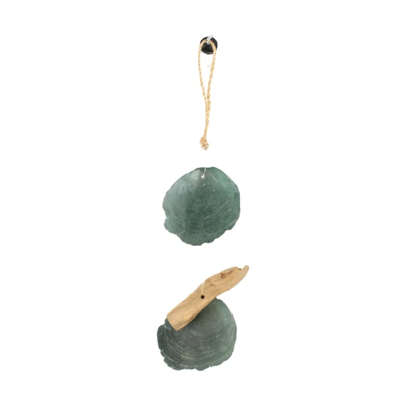 Garland capiz with driftwood 9x2x26cm Green