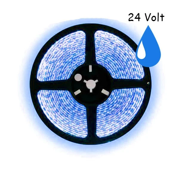 5 meter blauw led strip waterproof - IP65 - 60Leds/m - 24V