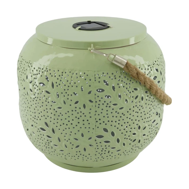 Lantern solar metal 28x28x25cm Light green