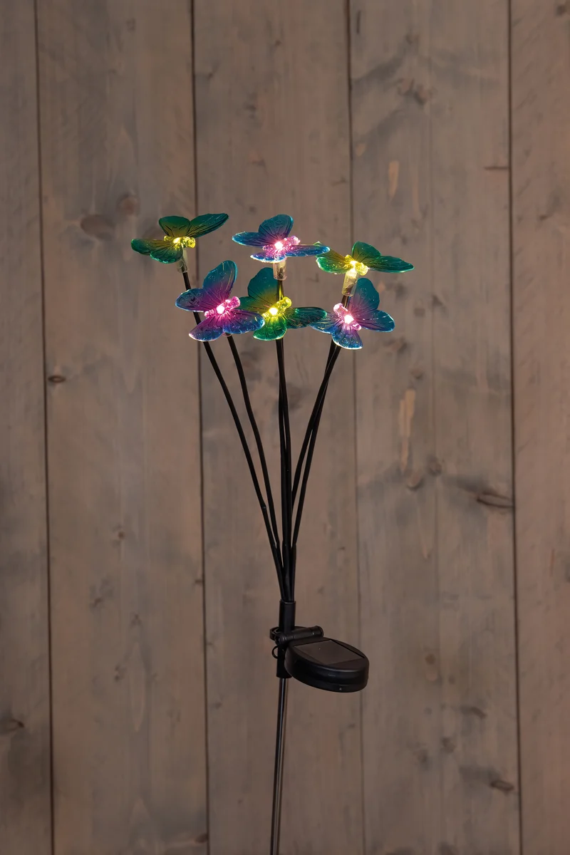 TUINSTEKER SOLAR 6 VLINDERS LED 7X69CM WARM WIT