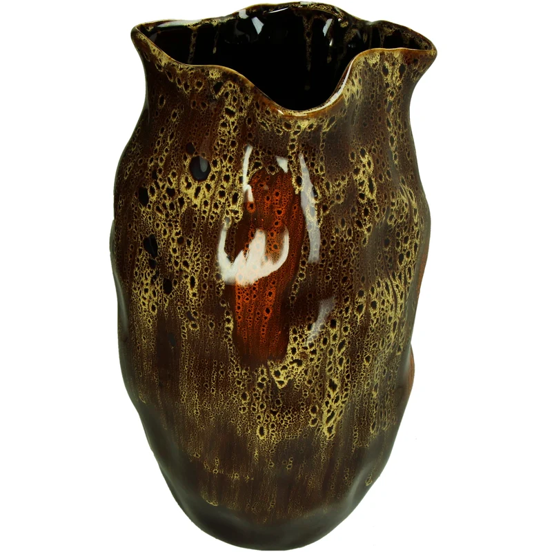 Vase Stoneware Dark Brown 25.5x25x45.5cm