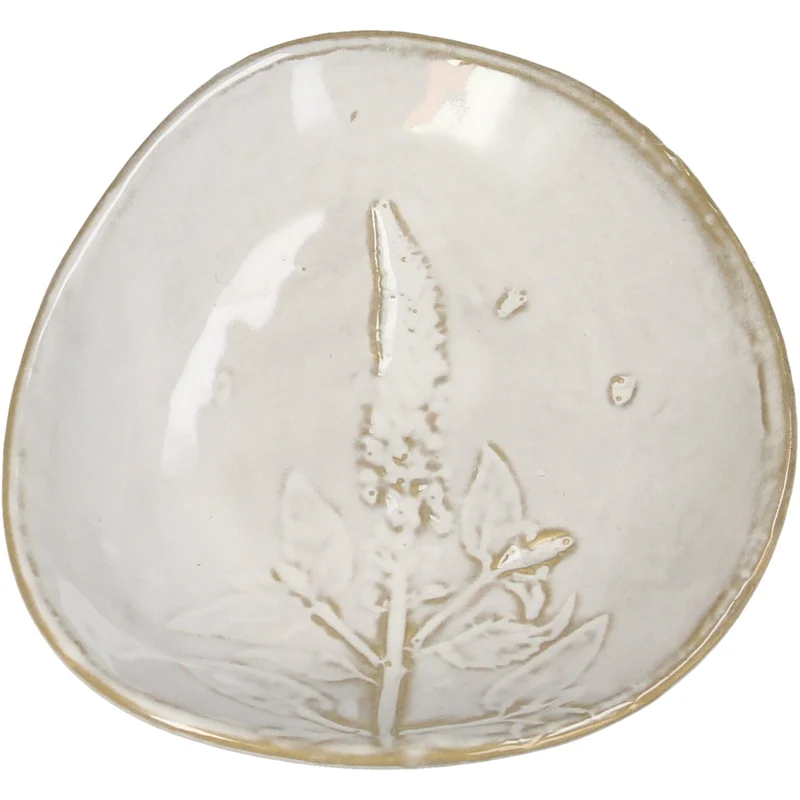 Plate Stoneware Field Flower White 11.5x10.5x2cm