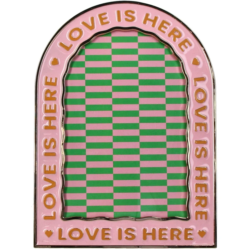 Photo Frame Zinc Alloy Pink 10x15cm ''love is...''