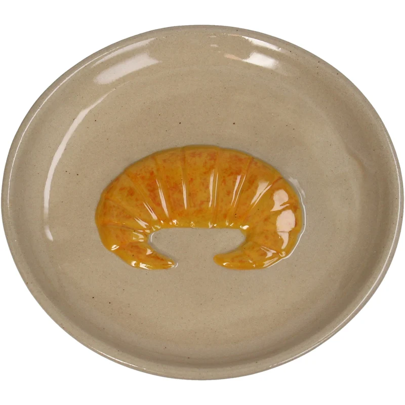 Plate Croissant Stoneware Beige 15.5x15.5x1.9cm