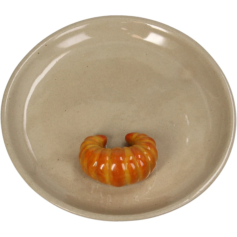 Plate Croissant Stoneware Beige 15.5x15.5x3.5cm