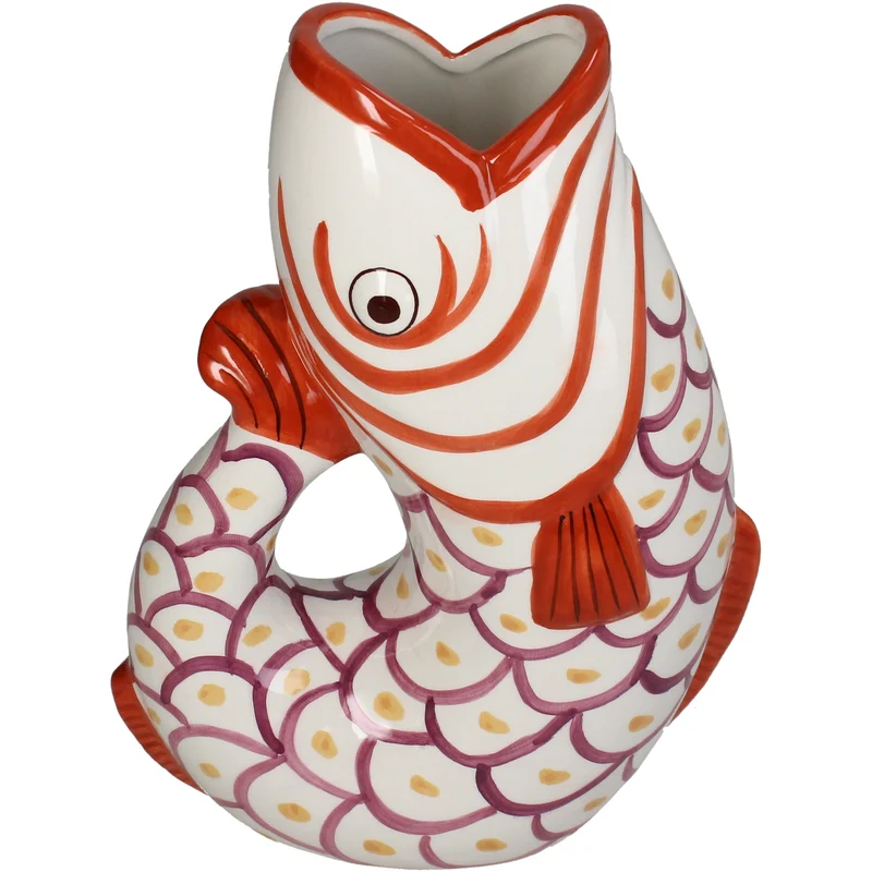 Vase Fish Dolomite Multi 19x9.8x25.5cm