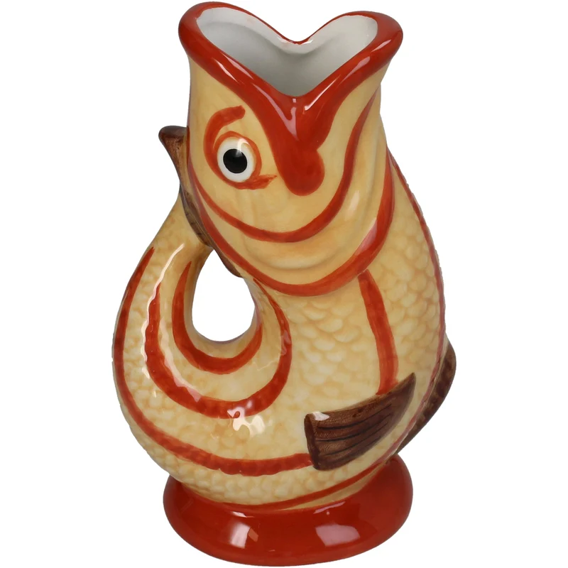 Vase Fish Dolomite Yellow 11x7x17cm