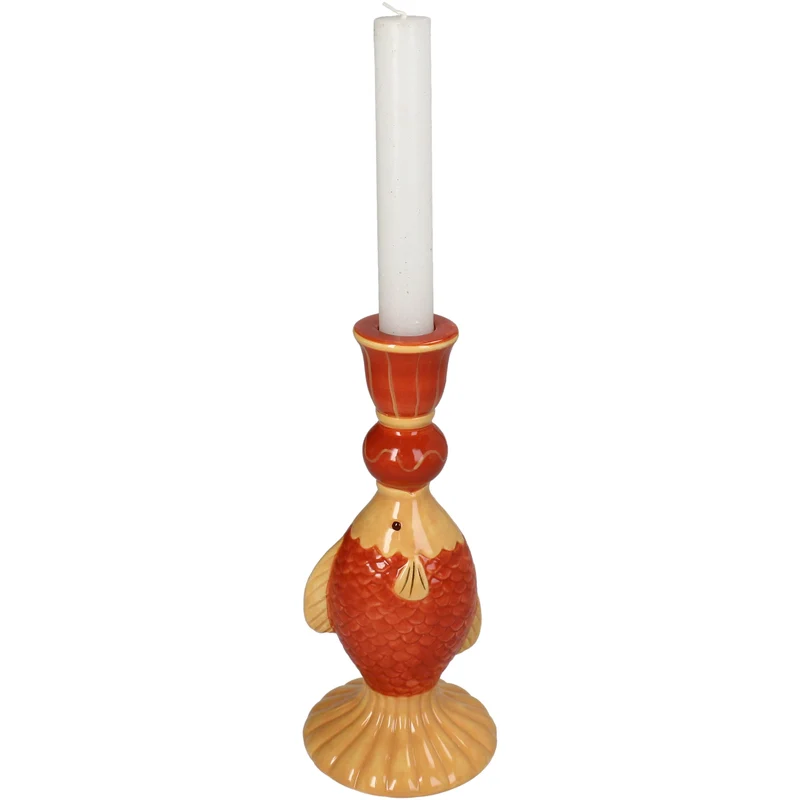 Candle Stick Fish Dolomite Terra 9x9x20.5cm